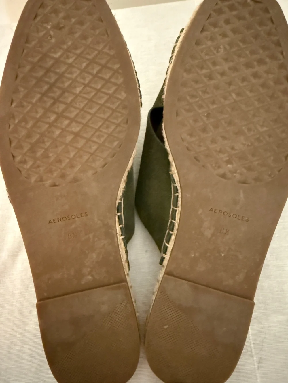 Aerosols Halley Espadrille Mule Slide Sandal Olive Green 8.5 NWOB